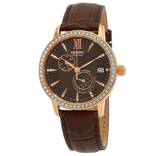 Đồng hồ nữ Orient GMT Automatic Crystal Brown Dial