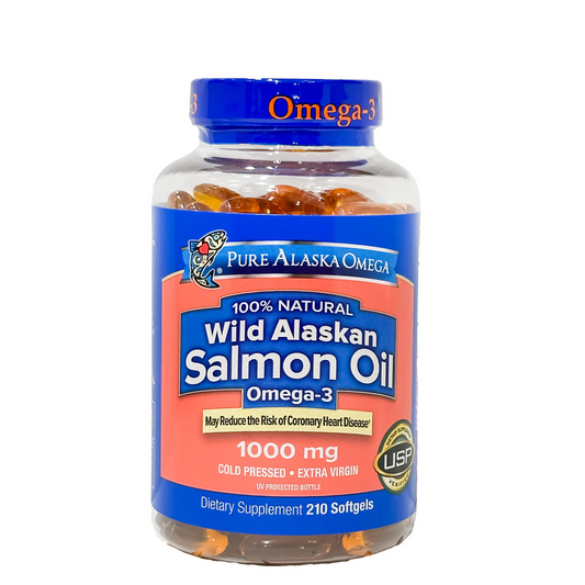 Viên dầu cá hồi Pure Alaska Omega-3 Wild Salmon Oil 1000mg 210 viên