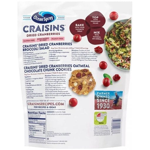 Nam việt quất sấy khô Ocean Spray Craisins Whole Dried Cranberries 1.36kg