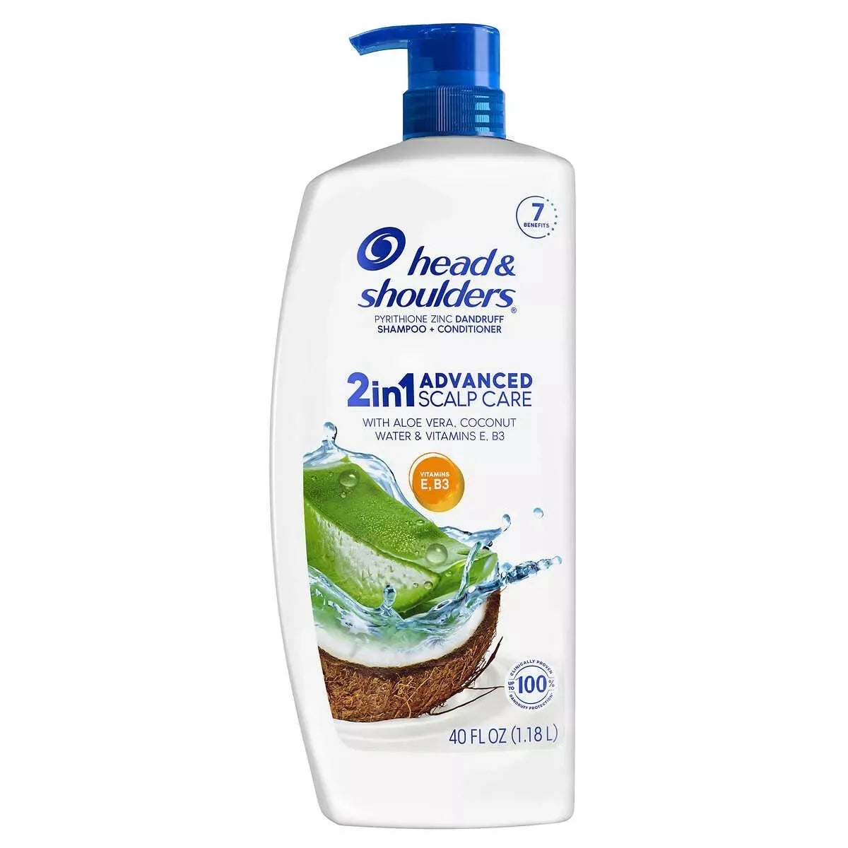 Dầu Gội Xả Head & Shoulders 2in1 Alove Vera, Coconut Water & Vitamin E, B3 1.18L